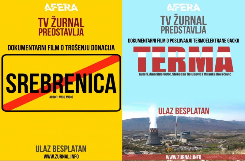 Dođite na projekcije filmova “SREBRENICA” i “TERMA” 