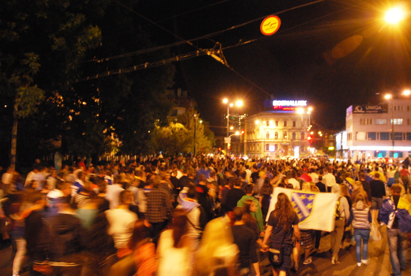 FOTO: Slavlje u Sarajevu nakon pobjede protiv Slovačke